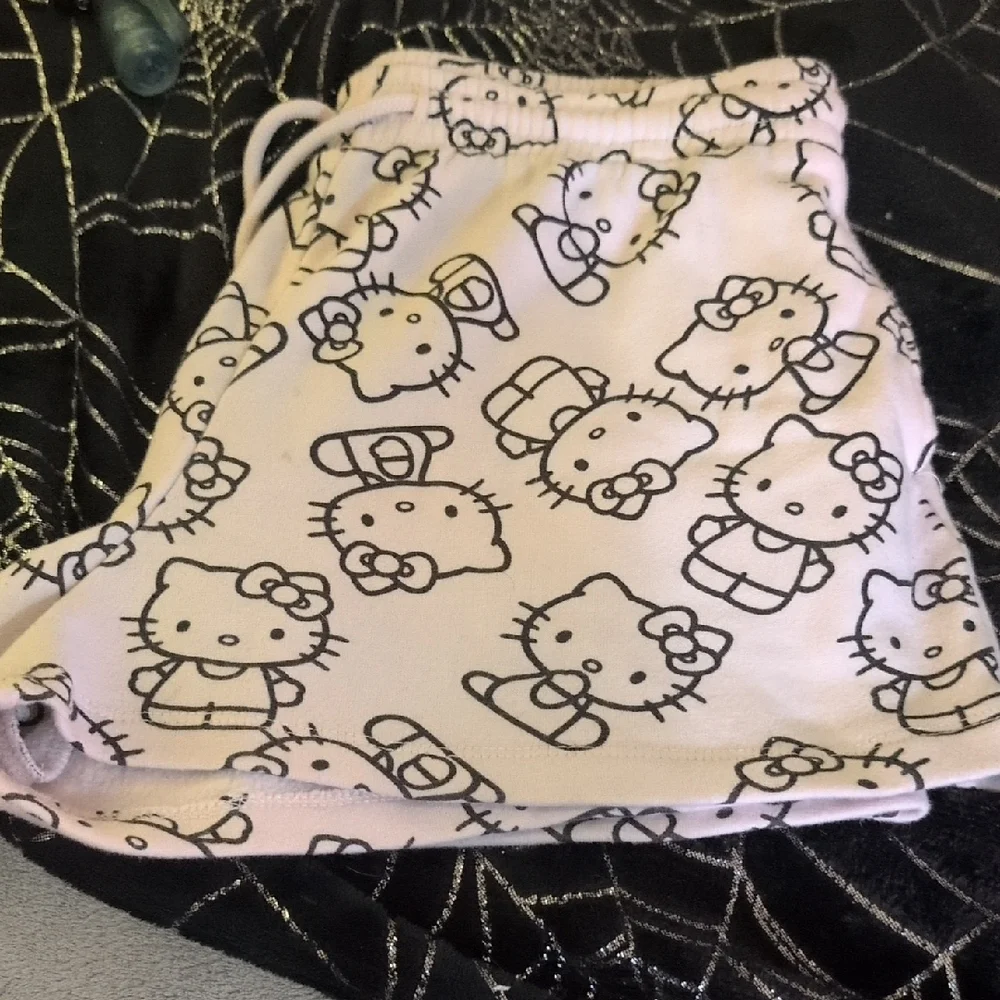 Hello Kitty Diaper Cover - White with Black Print